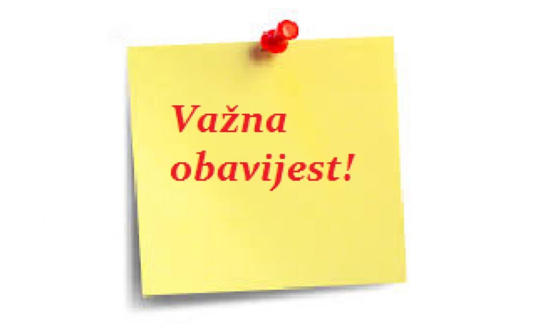 VAŽNA OBAVIJEST – OSIGURANJE UČENIKA